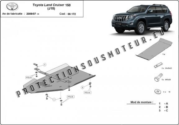 Cache de protection aluminium de la boîte de vitesse Toyota Land Cruiser 150