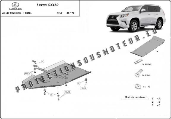 Cache de protection aluminium de la boîte de vitesse Lexus GX460
