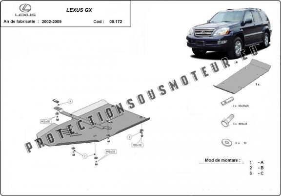 Cache de protection aluminium de la boîte de vitesse Lexus GX