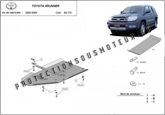 Cache de protection aluminium de la boîte de vitesse Toyota 4Runner