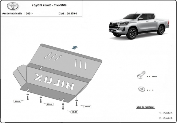 Cache de protection de radiateur Toyota Hilux Invincible