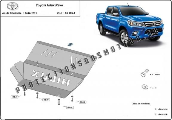 Cache de protection de radiateur Toyota Hilux Revo - Aluminium