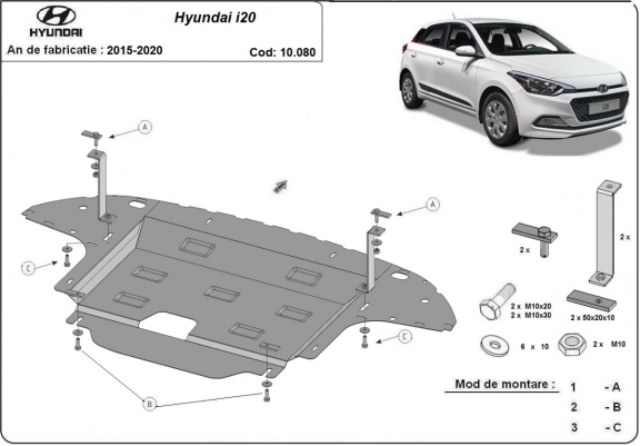 Cache sous moteur et de la boîte de vitesse Hyundai i20