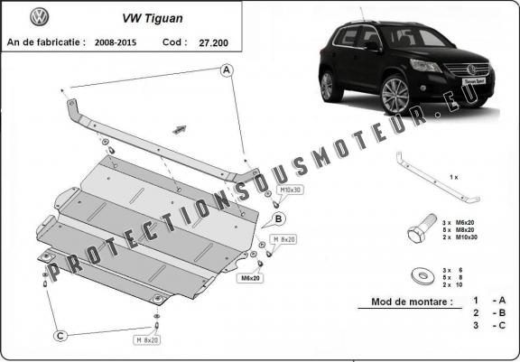 Cache sous moteur et de la boîte de vitesse VW Tiguan