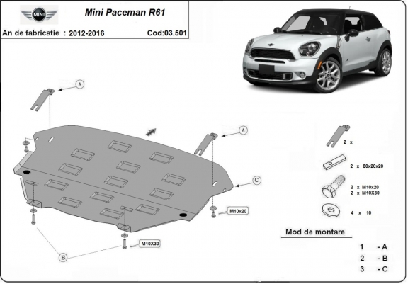 Cache sous moteur et de la boîte de vitesseMini Paceman R61