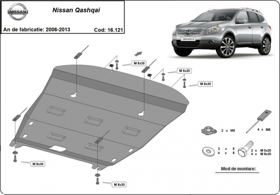 Cache sous moteur et de la boîte de vitesse Nissan Qashqai J10