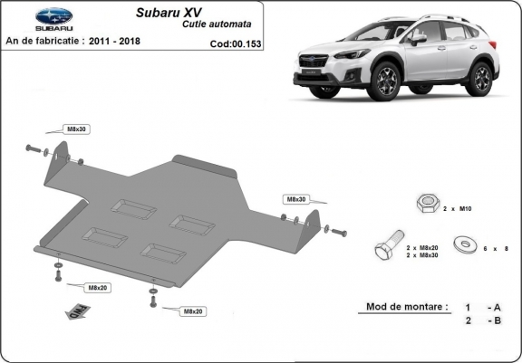Cache de protection de la boîte de vitesse automatique Subaru XV