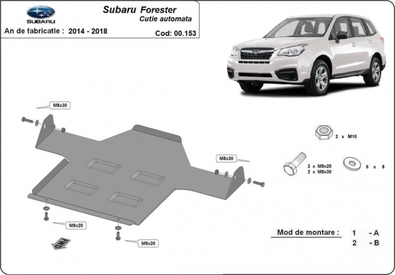 Cache de protection de la boîte de vitesse automatique Subaru Forester 4