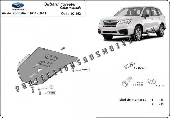 Cache de protection de la boîte de vitesse Subaru Forester 4 - manuelle