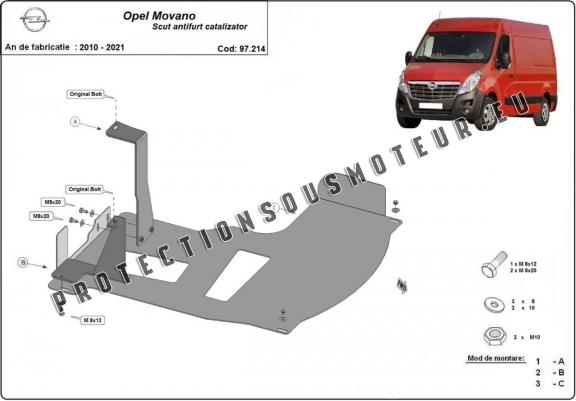 Protection convertisseur catalytique/cat lock Opel Movano B 