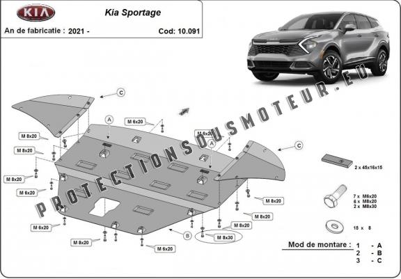 Cache sous moteur et de la boîte de vitesse Kia Sportage