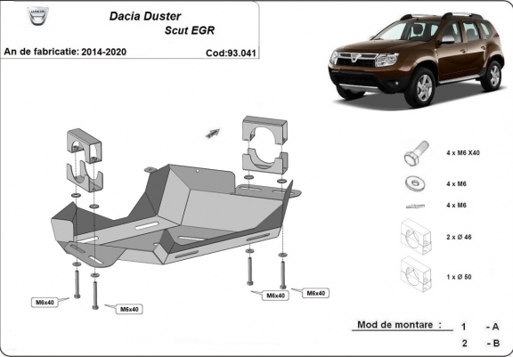 Cache de protection Vanne EGR Dacia Duster