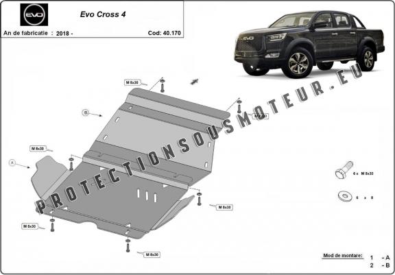 Cache sous moteur et de la radiateur Evo Cross 4