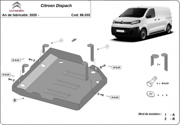 Cache de protection réservoir AdBlue Citroen Dispatch