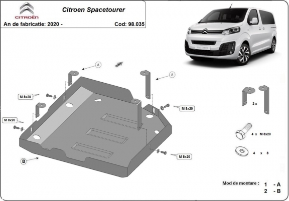 Cache de protection réservoir AdBlue Citroen Spacetourer
