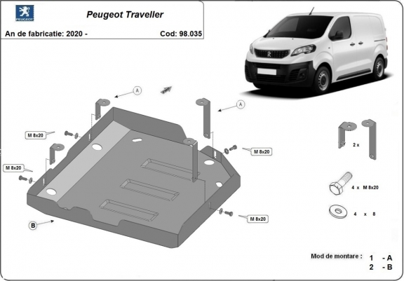 Cache de protection réservoir AdBlue Peugeot Traveller