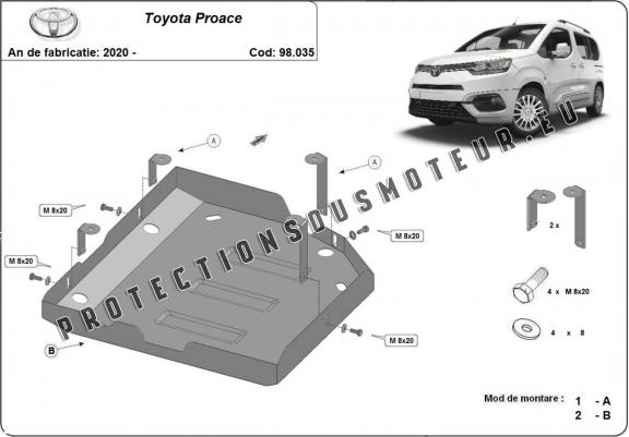 Cache de protection réservoir AdBlue Toyota Proace
