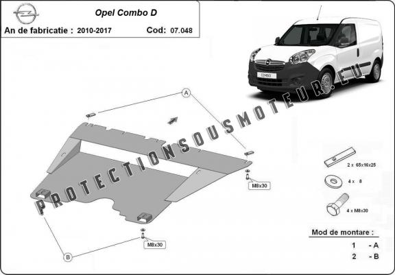 Cache sous moteur et de la boîte de vitesse Opel Combo D 