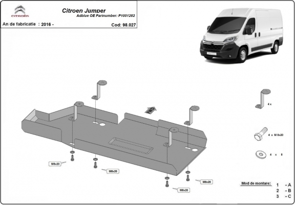 Cache de protection réservoir AdBlue Citroen Jumper