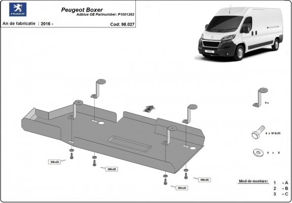 Cache de protection réservoir AdBlue Peugeot Boxer P1001282
