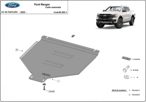 Cache de protection de la boîte de vitesse automatique Ford Ranger