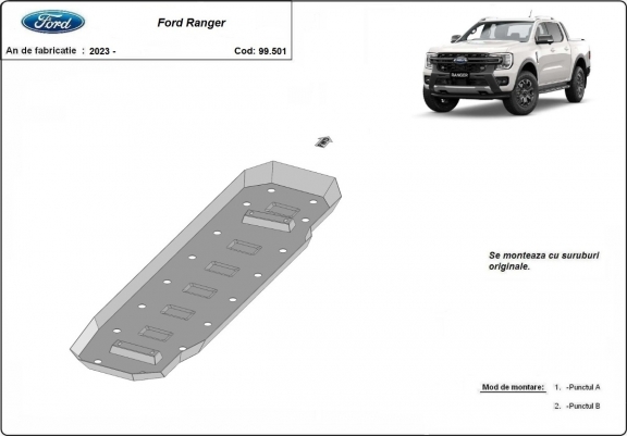 Cache de protection de réservoir Ford Ranger