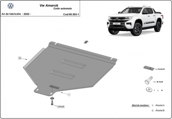 Cache de protection de la boîte de vitesse automatique Volkswagen Amarok 2 