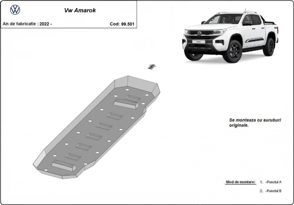 Cache de protection de réservoir Volkswagen Amarok 2 