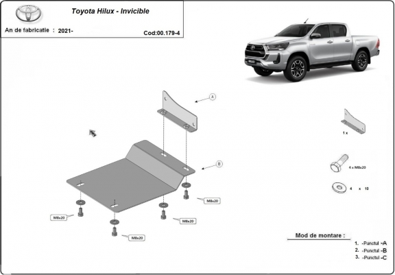 Cache de protection capteurs DPF Toyota Hilux