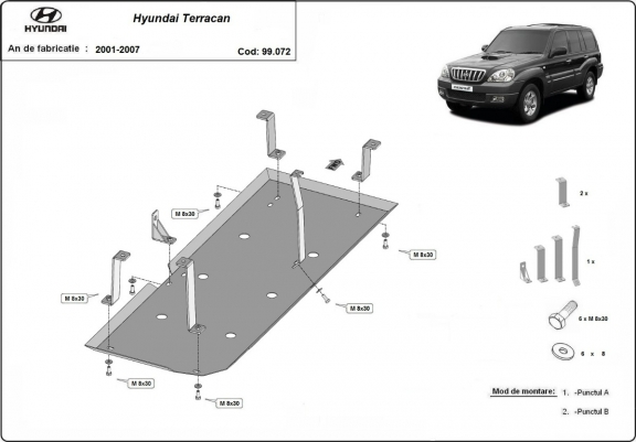 Cache de protection de réservoir Hyundai Terracan
