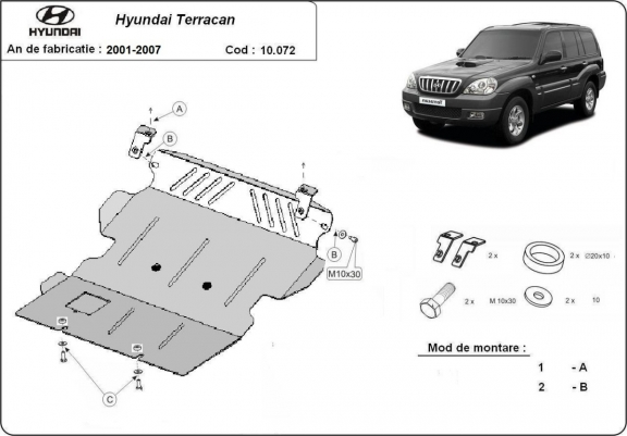 Cache sous moteur et de la radiateur Hyundai Terracan