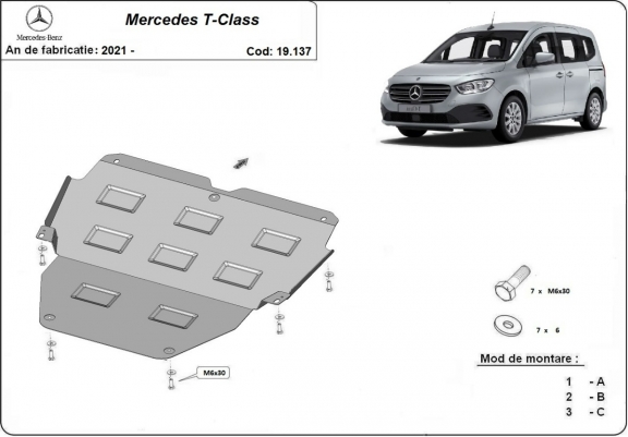Cache sous moteur et de la radiateur Mercedes T-Classe