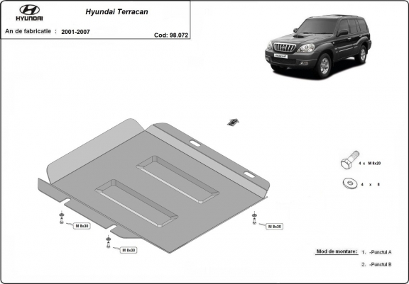 Cache de protection de boite de transfert Hyundai Terracan
