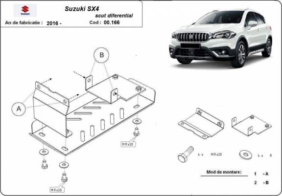 Cache de protection du différentiel Suzuki SX4