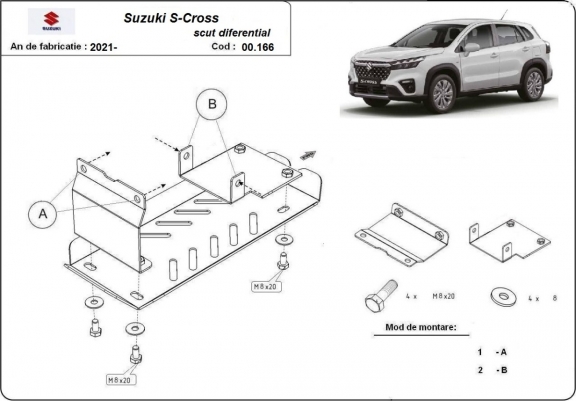 Cache de protection du différentiel Suzuki S-Cross
