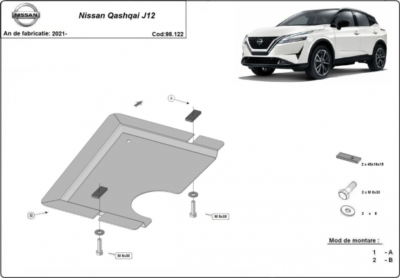 Cache de protection du différentiel  Nissan Qashqai J12