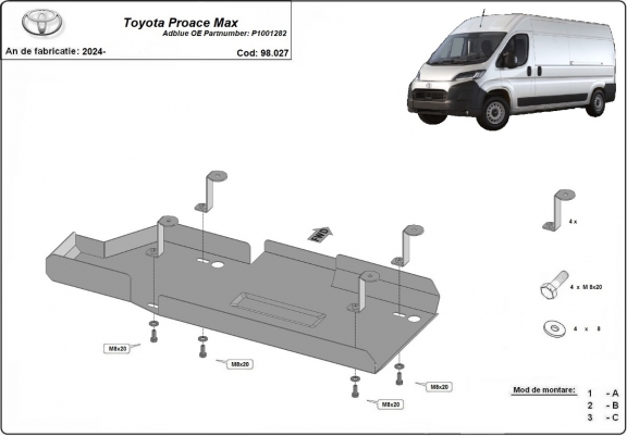 Cache de protection réservoir AdBlue Toyota Proace Max - P1001282