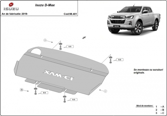Cache de protection de radiateur Isuzu D-Max