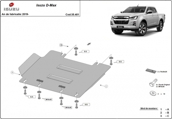 Cache Sous Moteur Isuzu D-Max