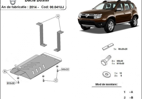 Cache de protection du différentiel Dacia Duster 4x4