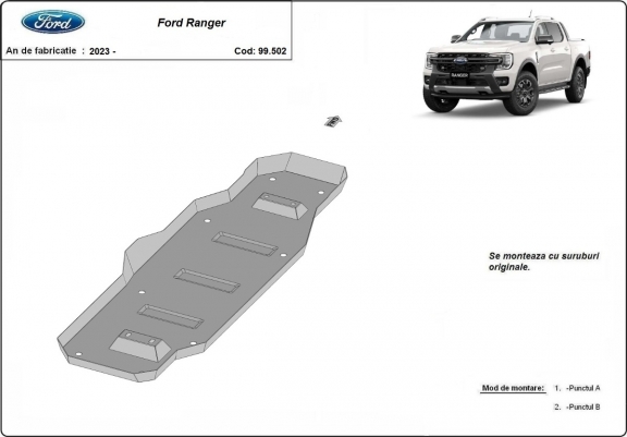 Cache de protection de réservoir Ford Ranger (MB3G9A147CF; 2643728)