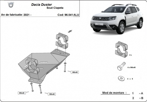 Cache de protection Vanne EGR en aluminium Dacia Duster 