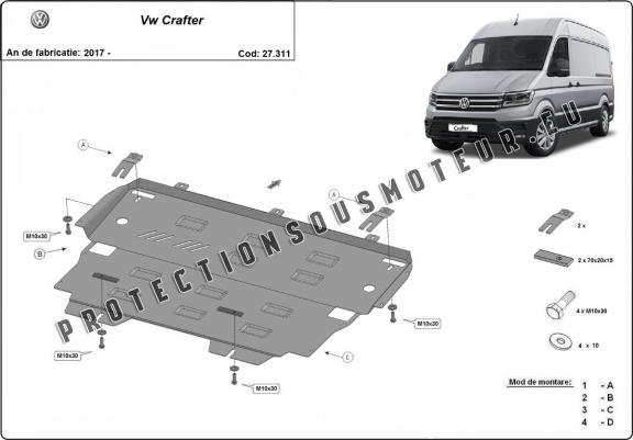 Cache sous moteur et de la boîte de vitesse Vw Crafter