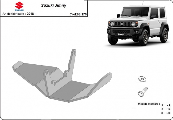 Cache de protection du différentiel Suzuki Jimny
