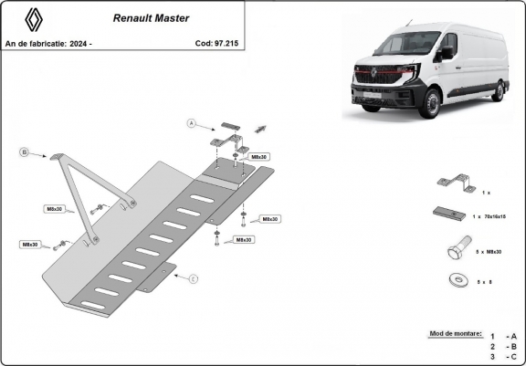 Cache de protection EGR, system STOP&GO / convertisseur catalytique/cat lock Renault Master 4