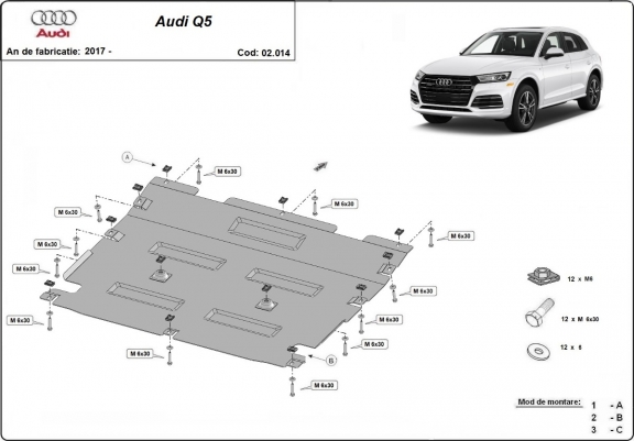 Cache sous moteur et de la radiateur Audi Q5