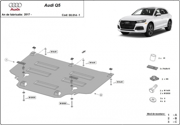 Cache de protection de la boîte de vitesse Audi Q5