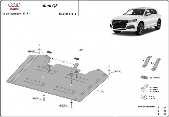 Cache de protection de la boite de transfert Audi Q5