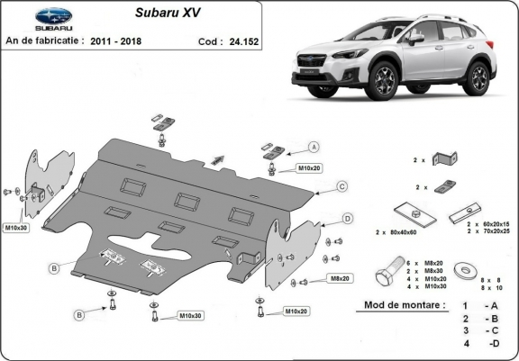Cache sous moteur et de la radiateur  Subaru XV
