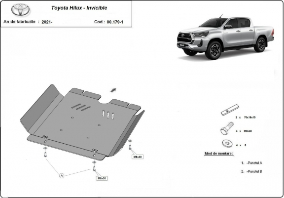 Cache de protection de la boîte de vitesse Toyota Hilux Invincible